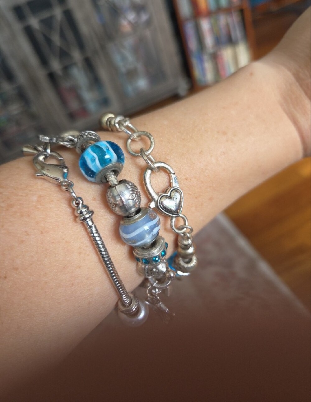 Murano Glass Striped Lantern Style Slider Charm Bracelet Collection - Picture 10 of 14